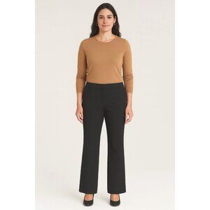 Chicos Womens So Slimming Black Trousers Mid-Rise Straight Fit Size 16P 3P